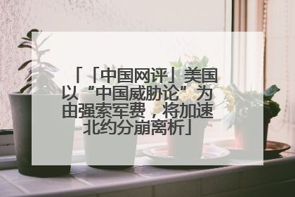 「中国网评」美国以“中国威胁论”为由强索军费，将加速北约分崩离析