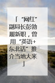 “网红”副局长彭勃履新职，曾用“英语+东北话”推介当地大米