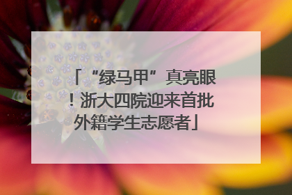 “绿马甲”真亮眼！浙大四院迎来首批外籍学生志愿者