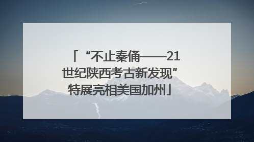 “不止秦俑——21世纪陕西考古新发现”特展亮相美国加州