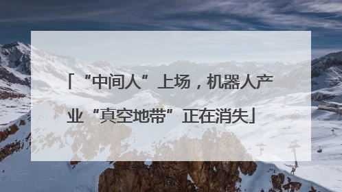 “中间人”上场，机器人产业“真空地带”正在消失