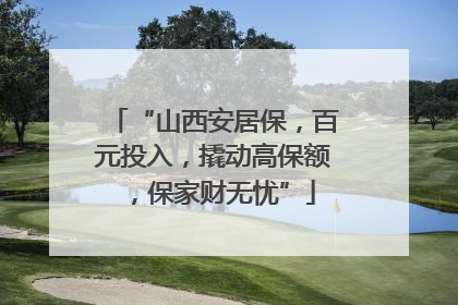 “山西安居保，百元投入，撬动高保额，保家财无忧”