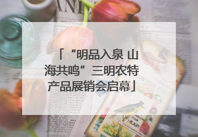 “明品入泉 山海共鸣”三明农特产品展销会启幕