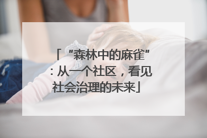 “森林中的麻雀”：从一个社区，看见社会治理的未来