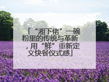 “湘下佬”一碗粉里的传统与革新，用“鲜”重新定义快餐仪式感