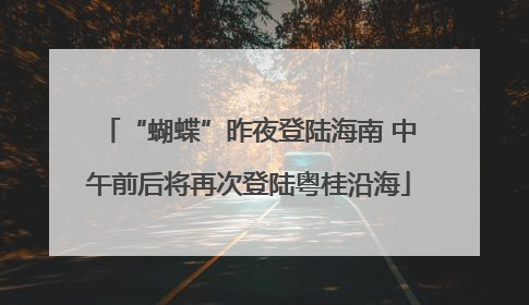 “蝴蝶”昨夜登陆海南 中午前后将再次登陆粤桂沿海