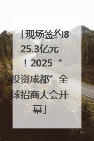 现场签约825.3亿元！2025“投资成都”全球招商大会开幕