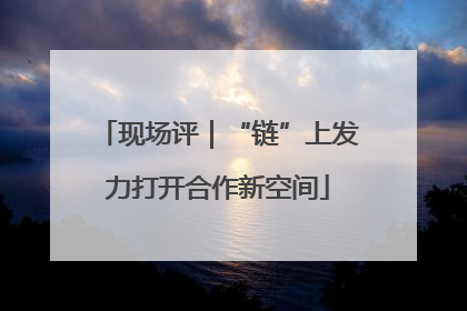 现场评｜“链”上发力打开合作新空间