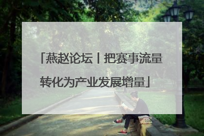 燕赵论坛丨把赛事流量转化为产业发展增量