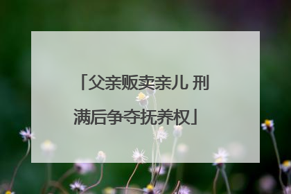 父亲贩卖亲儿 刑满后争夺抚养权