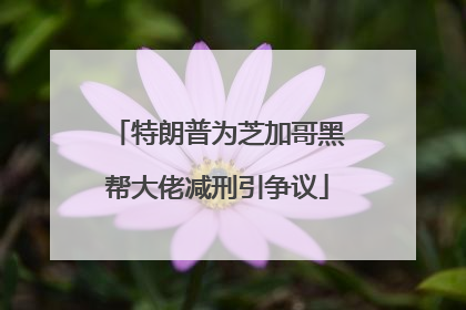特朗普为芝加哥黑帮大佬减刑引争议