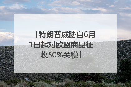 特朗普威胁自6月1日起对欧盟商品征收50%关税