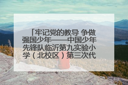 牢记党的教导 争做强国少年——中国少年先锋队临沂第九实验小学（北校区）第三次代表大会胜利召开