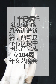 牢记嘱托铸忠诚 感恩奋进谱新篇，西盟县举行庆祝中国共产党成立104周年文艺晚会