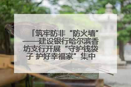 筑牢防非“防火墙”——建设银行哈尔滨香坊支行开展“守护钱袋子 护好幸福家”集中宣传日活动