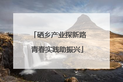 硒乡产业探新路 青春实践助振兴