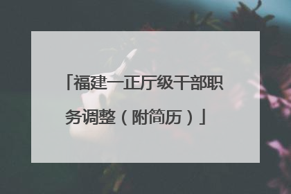 福建一正厅级干部职务调整（附简历）