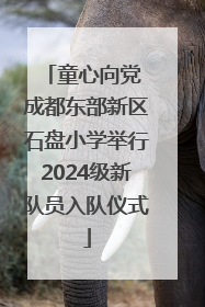 童心向党 成都东部新区石盘小学举行2024级新队员入队仪式