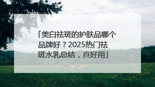 美白祛斑的护肤品哪个品牌好？2025热门祛斑水乳总结，真好用