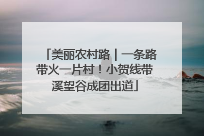 美丽农村路｜一条路带火一片村！小贺线带溪望谷成团出道