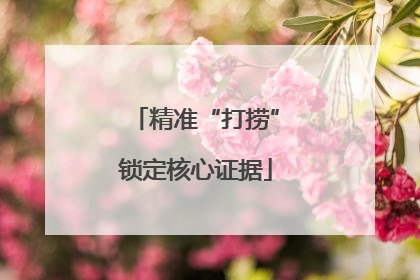 精准“打捞”锁定核心证据
