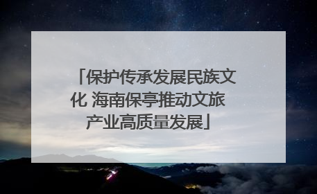 保护传承发展民族文化 海南保亭推动文旅产业高质量发展