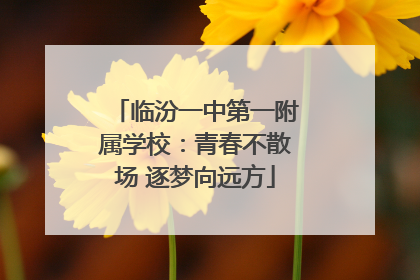 临汾一中第一附属学校：青春不散场 逐梦向远方
