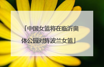 中国女篮将在临沂奥体公园对阵波兰女篮
