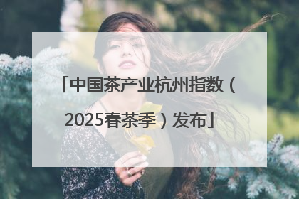 中国茶产业杭州指数（2025春茶季）发布