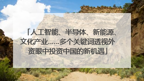 人工智能、半导体、新能源、文化产业……多个关键词透视外资眼中投资中国的新机遇