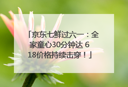 京东七鲜过六一：全家童心30分钟达 618价格持续击穿！