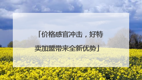 价格感官冲击，好特卖加盟带来全新优势