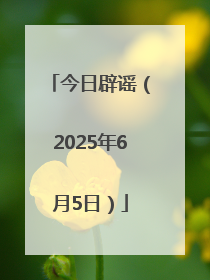 今日辟谣（2025年6月5日）