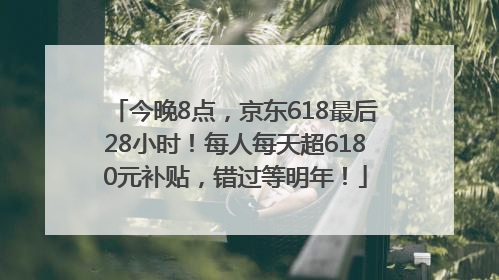 今晚8点，京东618最后28小时！每人每天超6180元补贴，错过等明年！