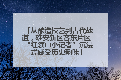 从酿造技艺到古代战道，雄安新区容东片区“红领巾小记者”沉浸式感受历史韵味