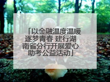 以金融温度温暖逐梦青春 建行湖南省分行开展爱心助考公益活动