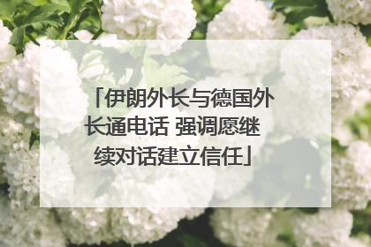 伊朗外长与德国外长通电话 强调愿继续对话建立信任