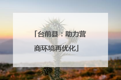 台前县：助力营商环境再优化