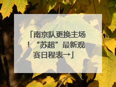 南京队更换主场！“苏超”最新观赛日程表→