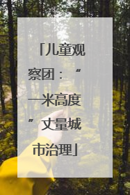 儿童观察团：“一米高度”丈量城市治理