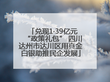 兑现1·39亿元“政策礼包” 四川达州市达川区用真金白银助推民企发展