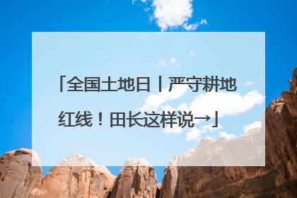 全国土地日丨严守耕地红线！田长这样说→