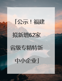 公示！福建拟新增62家省级专精特新中小企业