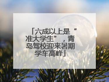 六成以上是“准大学生”，青岛驾校迎来暑期学车高峰