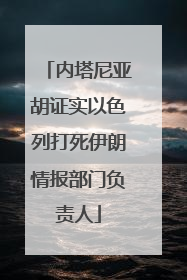 内塔尼亚胡证实以色列打死伊朗情报部门负责人