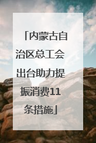 内蒙古自治区总工会出台助力提振消费11条措施