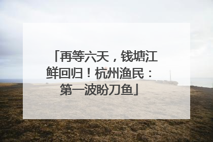 再等六天，钱塘江鲜回归！杭州渔民：第一波盼刀鱼