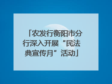 农发行衡阳市分行深入开展“民法典宣传月”活动