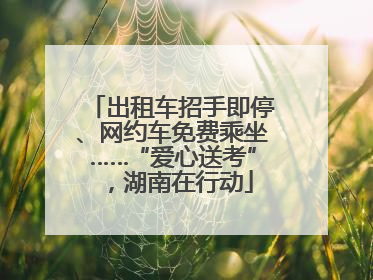 出租车招手即停、网约车免费乘坐……“爱心送考”，湖南在行动