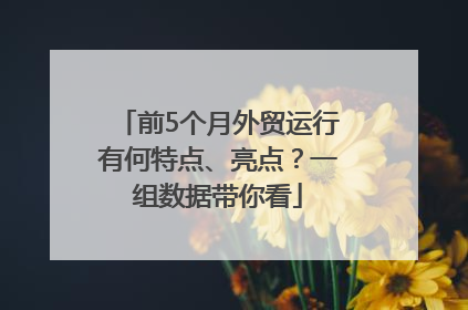 前5个月外贸运行有何特点、亮点？一组数据带你看